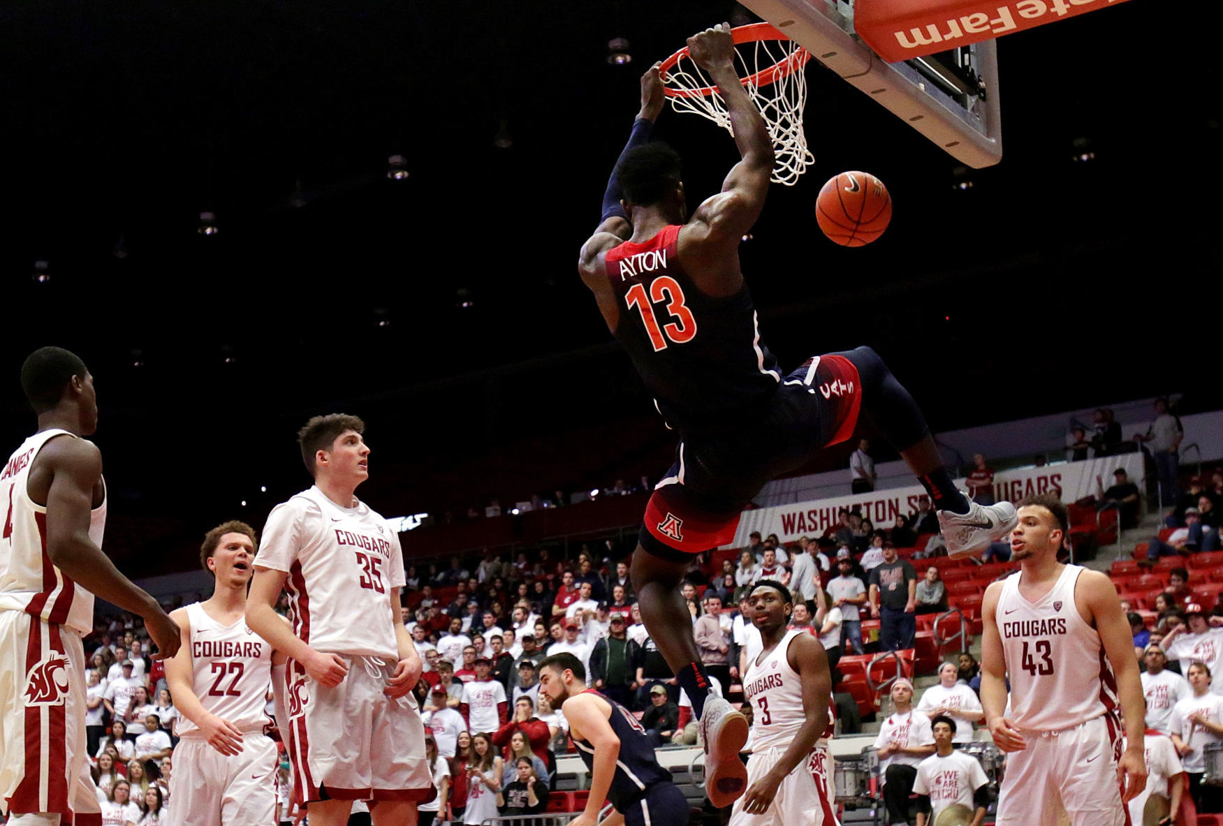 No. 9 Arizona Wildcats vs. Washington State Cougars college basketball (copy)